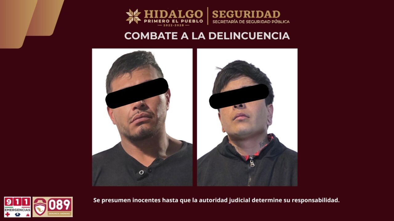 Recupera SSPH camioneta robada y asegura a dos presuntos responsables en Zempoala